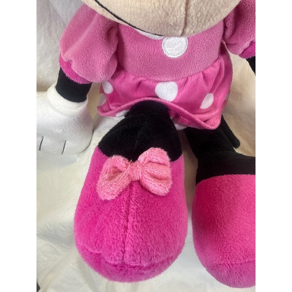 Disney Minnie Mouse Plush Pink Polka Dot Dress Large Soft Toy 18 Inch NWT